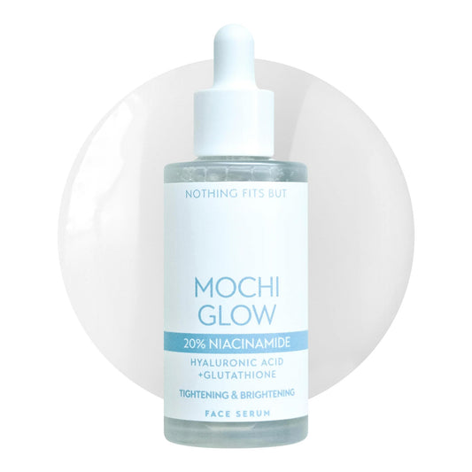 Mochi Glow 20% Niacinamide Serum for Face, High Potency Pore Tightening Skin Serum with Hyaluronic Acid & Glutathione, Anti-Aging Serum for Dark Spots & Fine Lines, Korean Skincare, 50ml/1.7fl.oz.