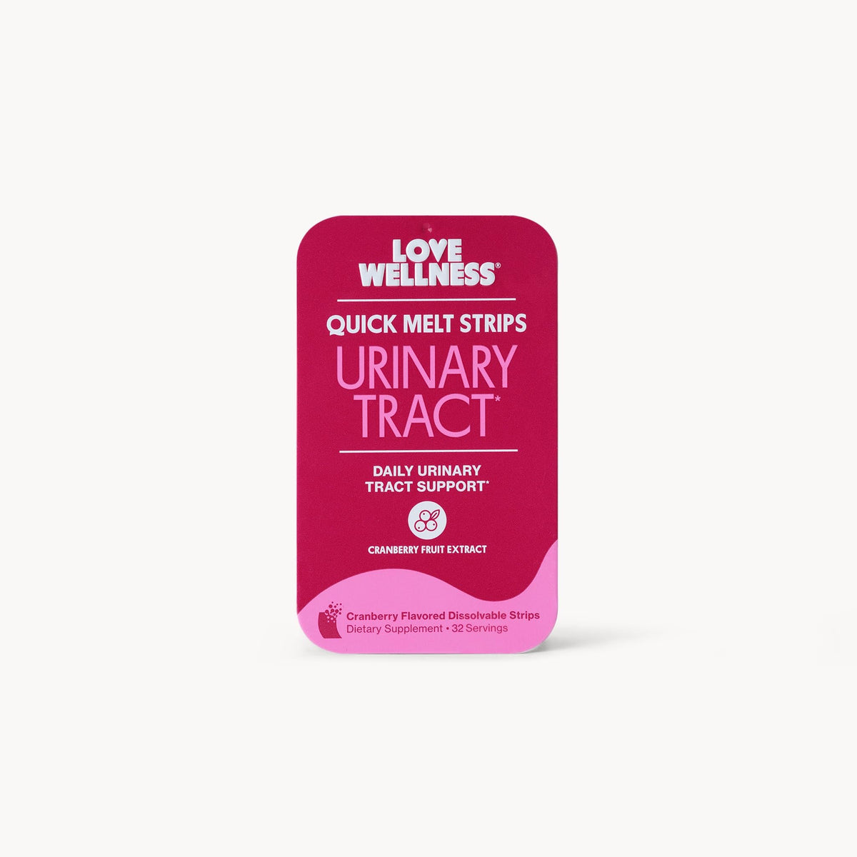Supplement Product​Love Wellness Urinary Tract* Quick Melt Strips - Fast-Dissolving UT Support with 36 mg PACs from Cranberry Fruit Extract - Promotes Urinary Health* - No Water Needed - Vegan and Sugar Free - 32 Strips - GlowUpCaUSA