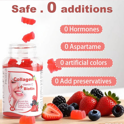 Moxca Hydrolyzed Marine Collagen Gummies for Women | Vegan Collagen Support with Biotin, Vitamins C & E | Daily Beauty Supplement for Hair, Skin & Nails | Natural Fruit Flavor, Clean Formula Moxca buy supplements Au