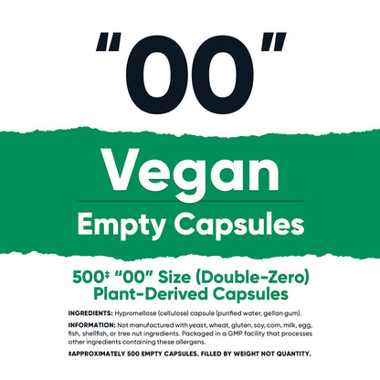 Nutricost Empty Capsules Size 00 Vegan - 500 Clear Empty Plant-Based Capsules - Kosher Certified, Halal Certified, Non-GMO, Soy Free, Gluten Free, Vegetarian Nutricost buy supplements Au