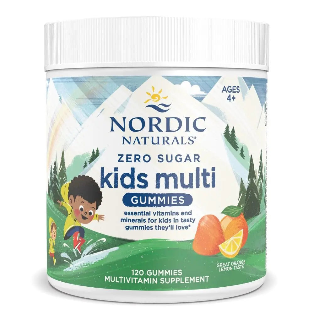 Nordic Naturals Zero Sugar Kids Multi Gummies, Orange Lemon - 120 Gummies - Great-Tasting Multivitamin for Ages 4+ Nordic Naturals
