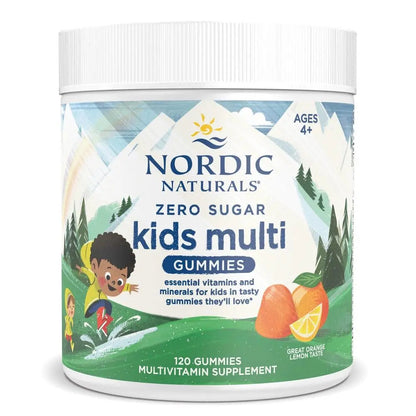 Nordic Naturals Zero Sugar Kids Multi Gummies, Orange Lemon - 120 Gummies - Great-Tasting Multivitamin for Ages 4+ Nordic Naturals