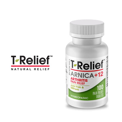 T-Relief Arthritis Arnica +12 Pain Relieving Natural Medicines Help Reduce Soreness Stiffness Aches & Pains in Joints Naturally - 100 Tablets (2 Pack) MediNaturaBuy Supplements Australia