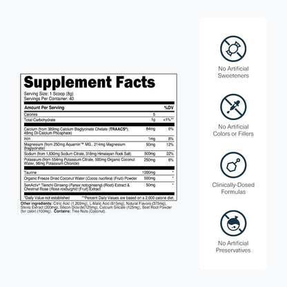 Transparent Labs Hydrate Electrolytes Powder (40 Servings, Tropical Punch) & Creatine HMB (30 Servings, Unflavored)