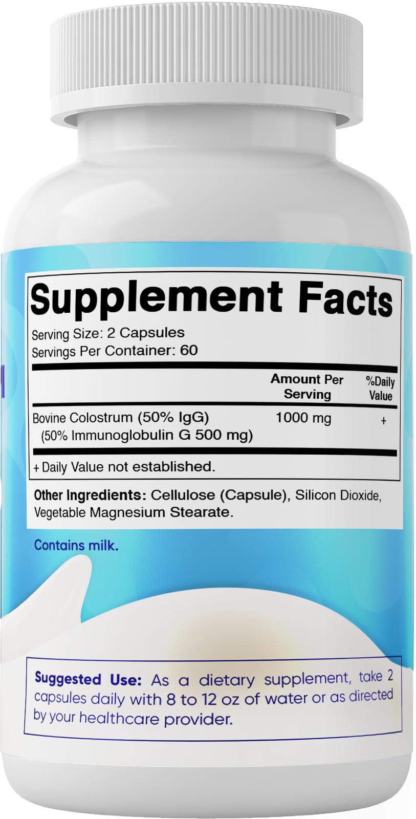 Vitamatic Bovine Colostrum Supplement 1000 mg per Serving - 50% Highest IgG - Supplement for Gut Health, Hair Growth, Beauty, Muscle Recovery, & Immune Support - 120 Capsules - 2 Pack VitamaticBuy Supplements Australia