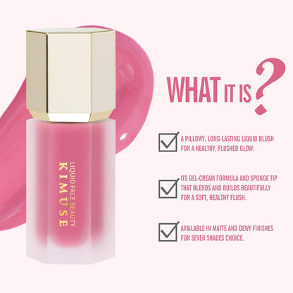 KIMUSE Liquid Blush, Long-Wearing Pigmented Soft Cream Face Blush, Waterproof, Smudge Proof, Dewy Finish KIMUSEBuy Supplements Australia