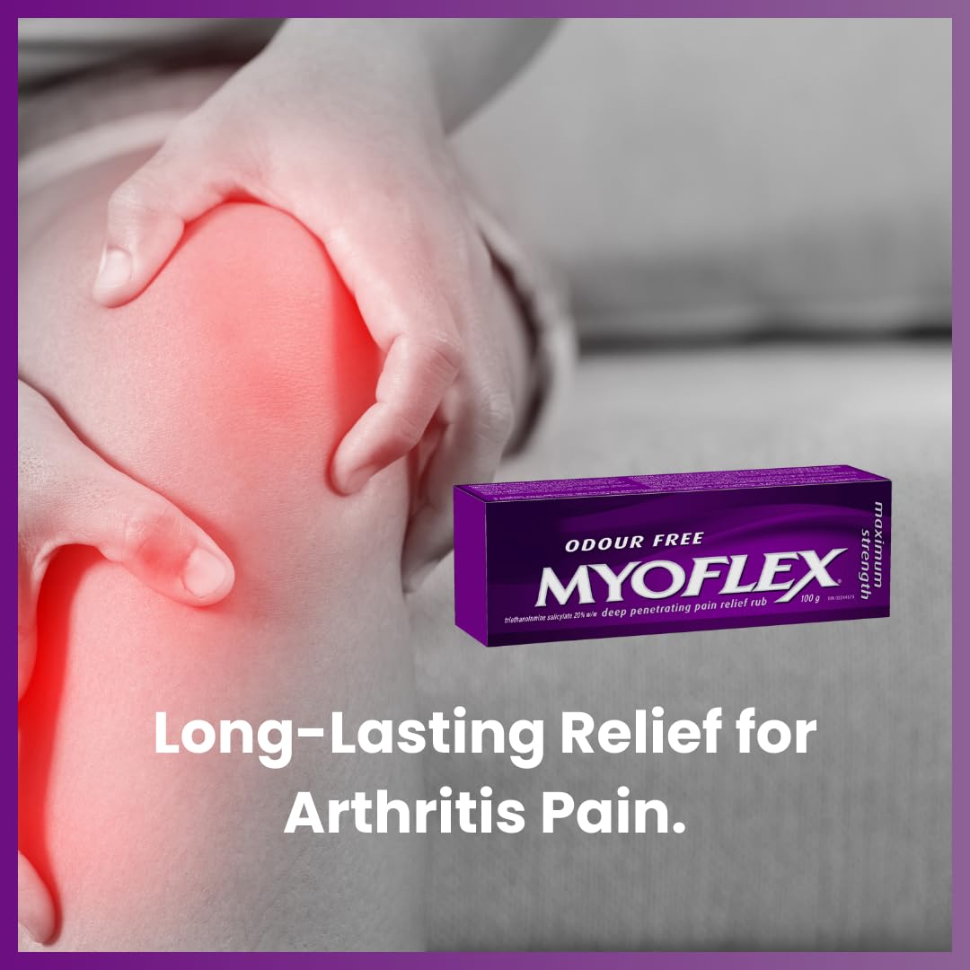 Myoflex Pain Relief Rub | Odourless | Provides Deep Penetrating Relief of Muscle Soreness & Joint Pain | Menthol Free | Stain Free | Non-Greasy | Great for Ages 2+ | 100 Grams (Maximum Strength) MyoflexBuy Supplements Australia