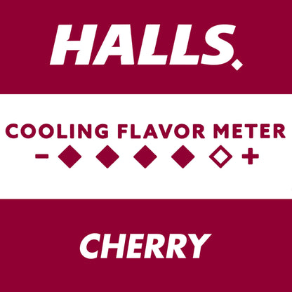 HALLS Cough and Throat Relief Cherry Cough Drops, Bulk Pack, 200 Drops