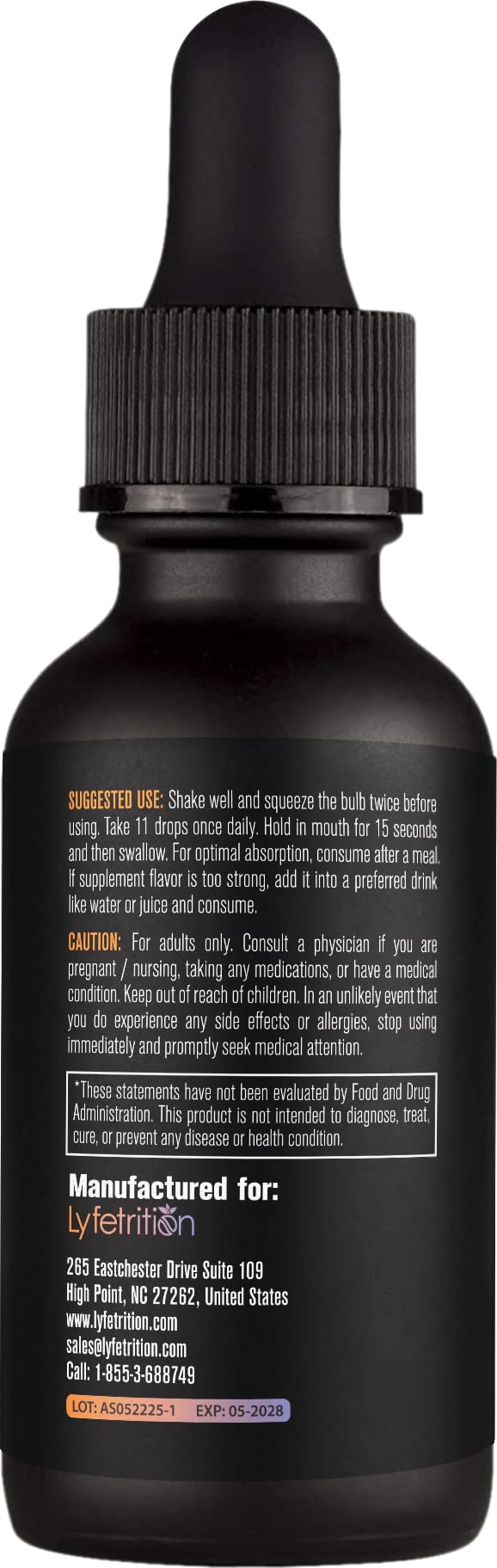 Lyfetrition GABA with L-Theanine, Ginkgo Biloba (Salisburia biloba) Extract, Organic Peruvian MACA Root (Lepidium meyenii) Extract, 118 ml, 4 FL Oz Liquid, 220 Servings, Made in USA, Quick Absorption Lyfetrition buy supplements Au