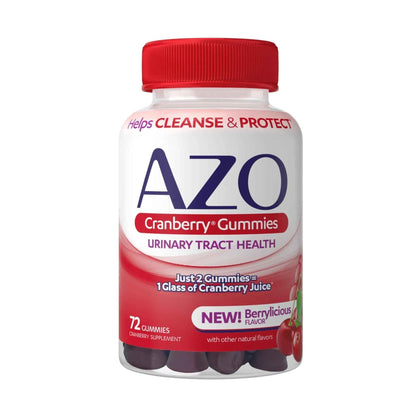 AZO Urinary Tract Health Gummies Bundle - D-Mannose 2000mg Citrus 40 Count and Cranberry 72 Count