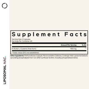 Codeage Liposomal NAC Supplement - N-Acetyl L-Cysteine Amino Acid - 2 Month Supply - Free-Form NAC - Phospholipid Complex - Vegan, Non-GMO, Gluten-Free, Dairy-Free - 120 Capsules CodeageBuy Supplements Australia