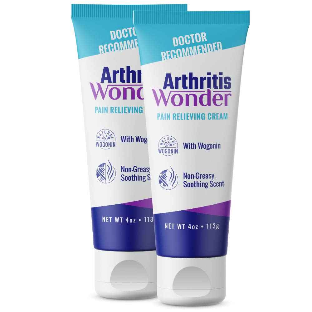 Arthritis Wonder Pain Relief Cream, 4 oz – Arthritis Pain Relief Cream for Hand, Knee, Foot and Wrist Joints – Fast-Acting, Deep Penetrating, Non-Greasy Formula with Natural Wogonin - 2 Pack