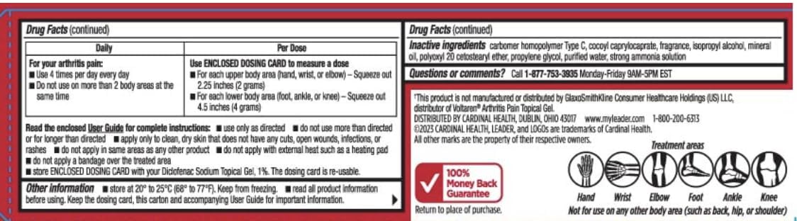 Leader Arthritis Pain Relief Gel, Original Prescription Strength, Diclofenac Sodium Topical Gel 1%, for Adults, Both Men & Women, and Children 12+, Compare to Voltaren, 3.53 Oz LeaderBuy Supplements Australia