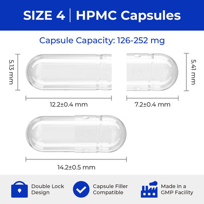 ATLEMISME Empty Vegan Capsules Size 4 - Vegan Capsules DIY Vegetable Capsule Filling - Veggie Caps with 2 Micro Lab Spoons for Capsule Filling ATLEMISMEBuy Supplements Australia