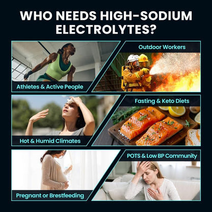 Venture Pal High Sodium Electrolyte Powder Combo Pack | Sodium, Potassium & Magnesium Hydration Mix | Sugar-Free, Zero Calories | Paleo, Keto & Vegan Friendly | 32 Sticks