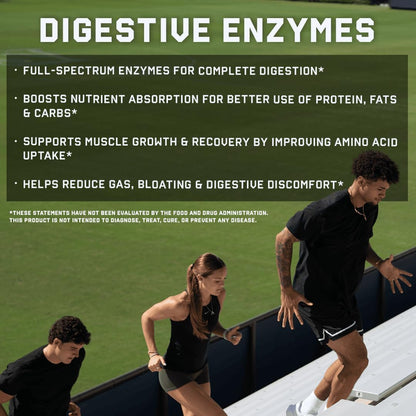 Jocko Fuel Digestive Enzymes - Full Spectrum Support, Nutrient Absorption, Gut Health Support, Digestion Aid - 60 Capsules