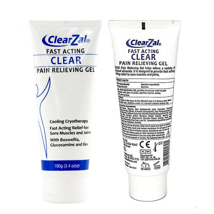 ClearZal Fast Acting Clear Pain Relieving Gel with Cooling Cryotherapy, Boswellia and Glucosamine for Sore Muscles and Joints, Soothing Cooling Gel 3.4 oz ClearzalBuy Supplements Australia