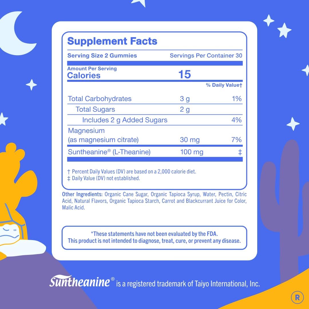 FIRST DAY Kids Magnesium Gummies, Citrate + L-Theanine, No Melatonin, 60 Ct | Strawberry citrate magnesium gummies for kids with Suntheanine® L-theanine; melatonin-free calm and bedtime support for kids