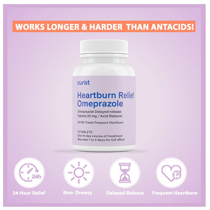 Curist Omeprazole 20mg Tablets - 42 Count Delayed-Release Tablets - Acid Reflux Medicine for Heartburn Relief Curist buy supplements Au