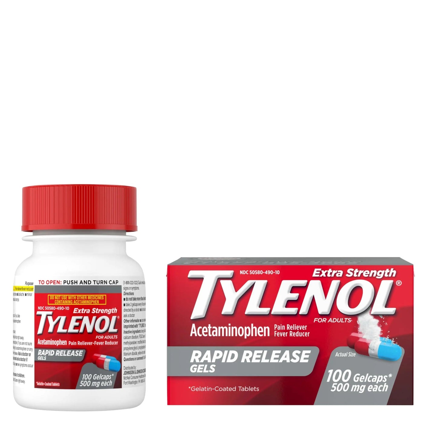 Tylenol Extra Strength Acetaminophen Rapid Release Gels, Fast, Strong Pain Relief, Fever Reducer, 500 mg Gelcaps with Laser‑Drilled Holes for Fast Release, OTC Medicine, 100 Count TylenolBuy Supplements Australia