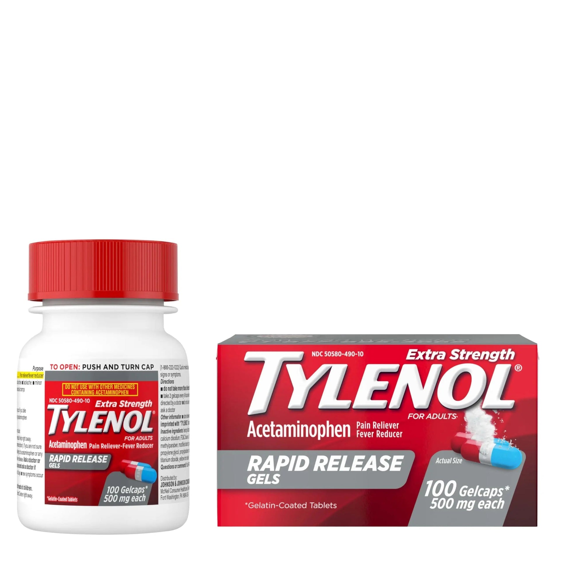 Tylenol Extra Strength Acetaminophen Rapid Release Gels, Fast, Strong Pain Relief, Fever Reducer, 500 mg Gelcaps with Laser‑Drilled Holes for Fast Release, OTC Medicine, 100 Count TylenolBuy Supplements Australia