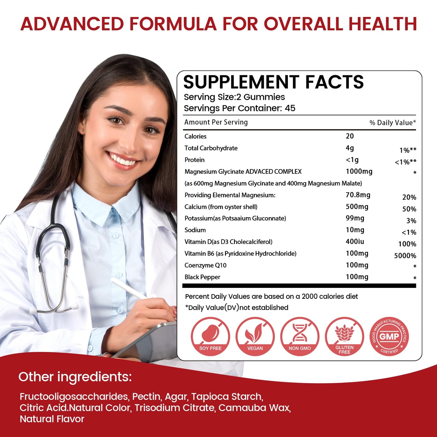 Magnesium Glycinate Gummies 1000mg, Sugar Free Magnesium Potassium Supplements Chewable for Adults with L-Threonate for Sleep, Body Support and Relaxation,90 Strawberry Gummies maxmedixBuy Supplements Australia