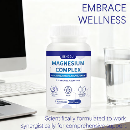Magnesium Complex 1000mg - 7-in-1 Supplement with Glycinate, Citrate & Malate - Supports Muscle Relaxation, Sleep, Heart Health - High Absorption Capsules, 90 Count (1) CellJuvMax buy supplements Au
