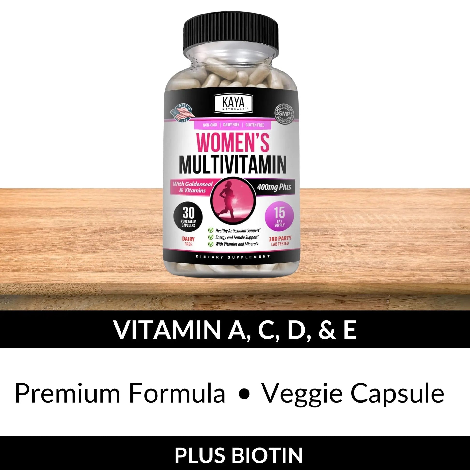Kaya Naturals Women's Multivitamin, Overall Healthy Antioxidant, and Immune Support, Vitamins A, D, C, E, Biotin Kaya Naturals