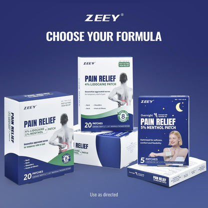 ZEEY 5% Menthol Overnight Pain Relief Patches, French Lavender Oil Pain Patch for Back, Knee, Neck, Shoulders, Joints, Muscle Soreness, Fast Acting, Topical Analgesic, Gel Patch, 3.94" x 2.76", 5Ct ZEEYBuy Supplements Australia