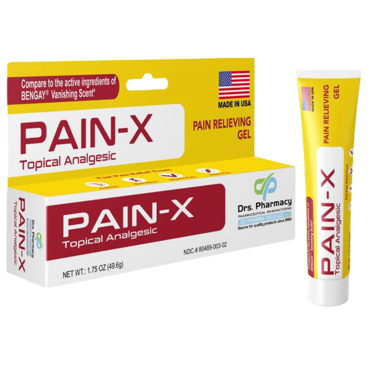 Drs. Pharmacy Pain-X Menthol Cream – Targeted Muscle & Joint Relief – 1.75 oz, Made in USA Drs. PharmacyBuy Supplements Australia