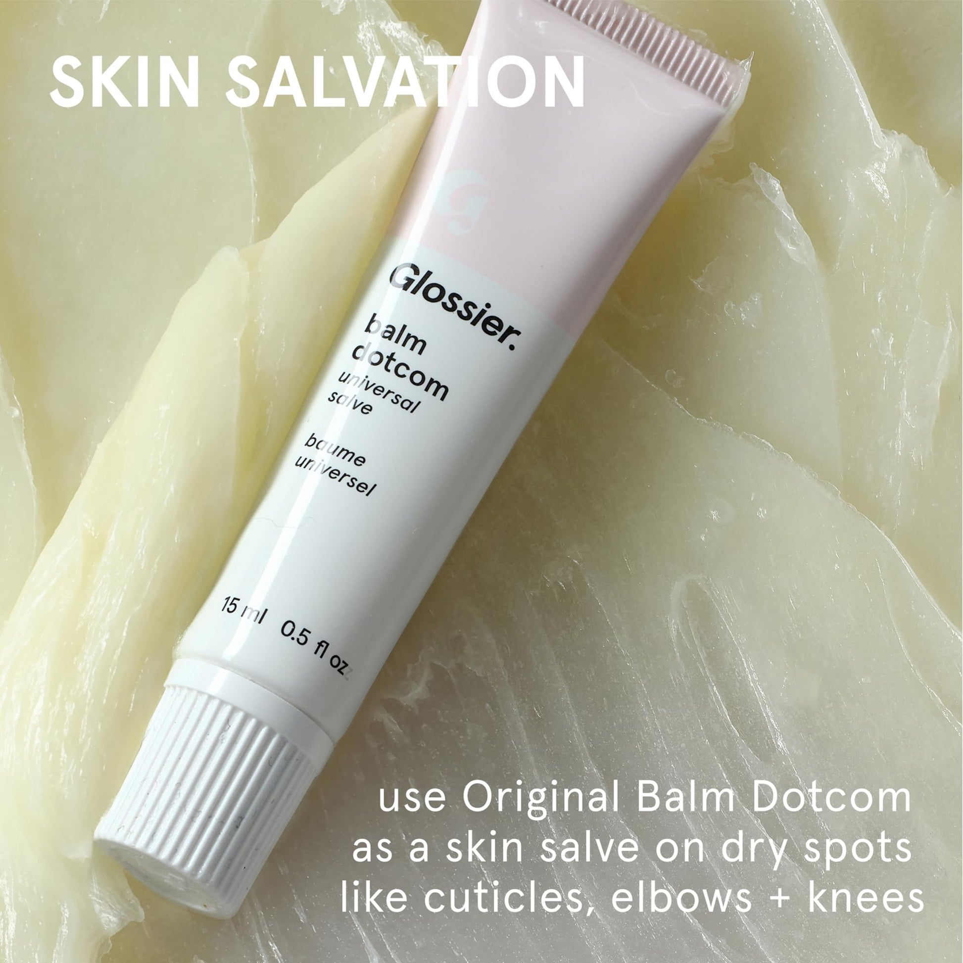 Glossier Balm Dotcom Hydrating Lip Balm - Universal Salve, Up to 12Hr Moisture - Lanolin, Beeswax & Castor Oil for Dry Lips, Cuticles & Skin - Original, Clear Fragrance-Free, 15ml GlossierBuy Supplements Australia