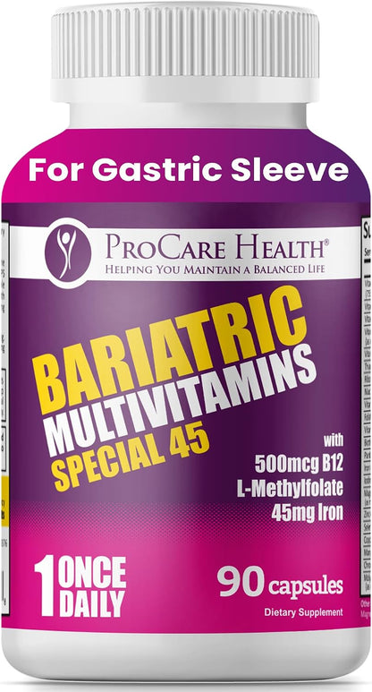 Special-45 Bariatric Multivitamin | Reduced B12 | Capsule | 90ct | Post-Op Bariatric Vitamins for Gastric Bypass, Sleeve, Duodenal Switch & Sustain Recovery (3 Month Supply) - Made in USA