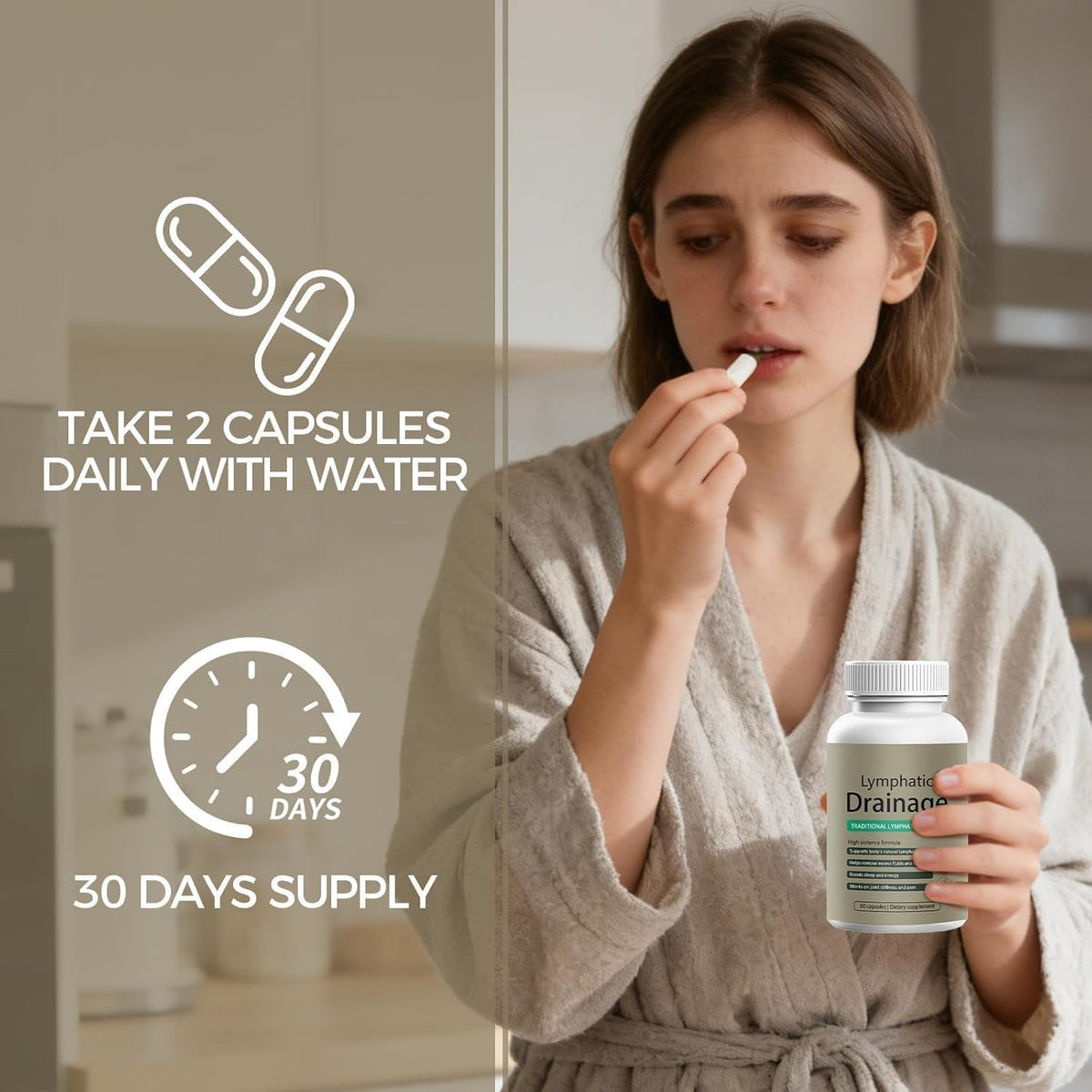 MOKA Lymphatic Drainage Capsules, New Maximum Potency Formula with Dandelion Extract, Cleavers Extract - Supports Cellulite Reduction 60 Capsules.xx MOKA buy supplements Au
