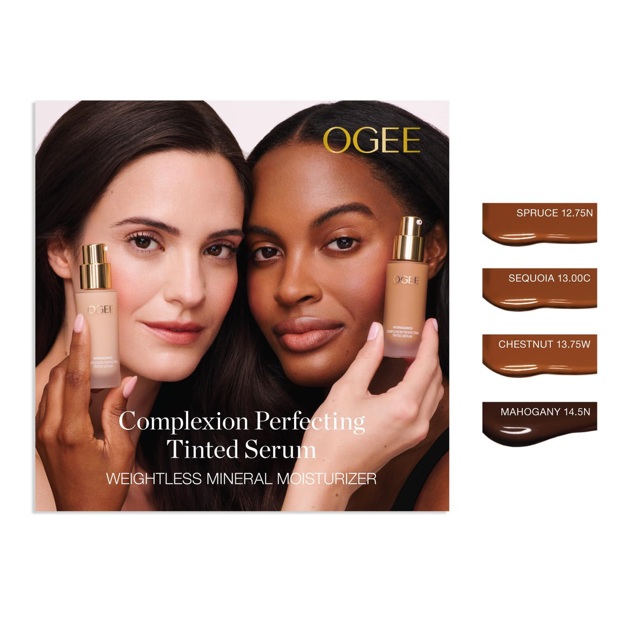 Ogee Complexion Perfecting Liquid Foundation - Lightweight Tinted Moisturizer For Face (Spruce 12.75N - Deep, Bronze Undertones) - with Vitamin C & Jojoba Oil - Certified Organic & Made in USA OgeeBuy Supplements Australia