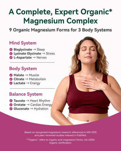 9-in-1 Magnesium Complex, 300mg Magnesium from 9 Organic Forms, Glycinate, Citrate, Malate, High Absorption for Sleep & Relaxation, Energy & Muscle Support, 90 Capsules Inner Brightness buy supplements Au
