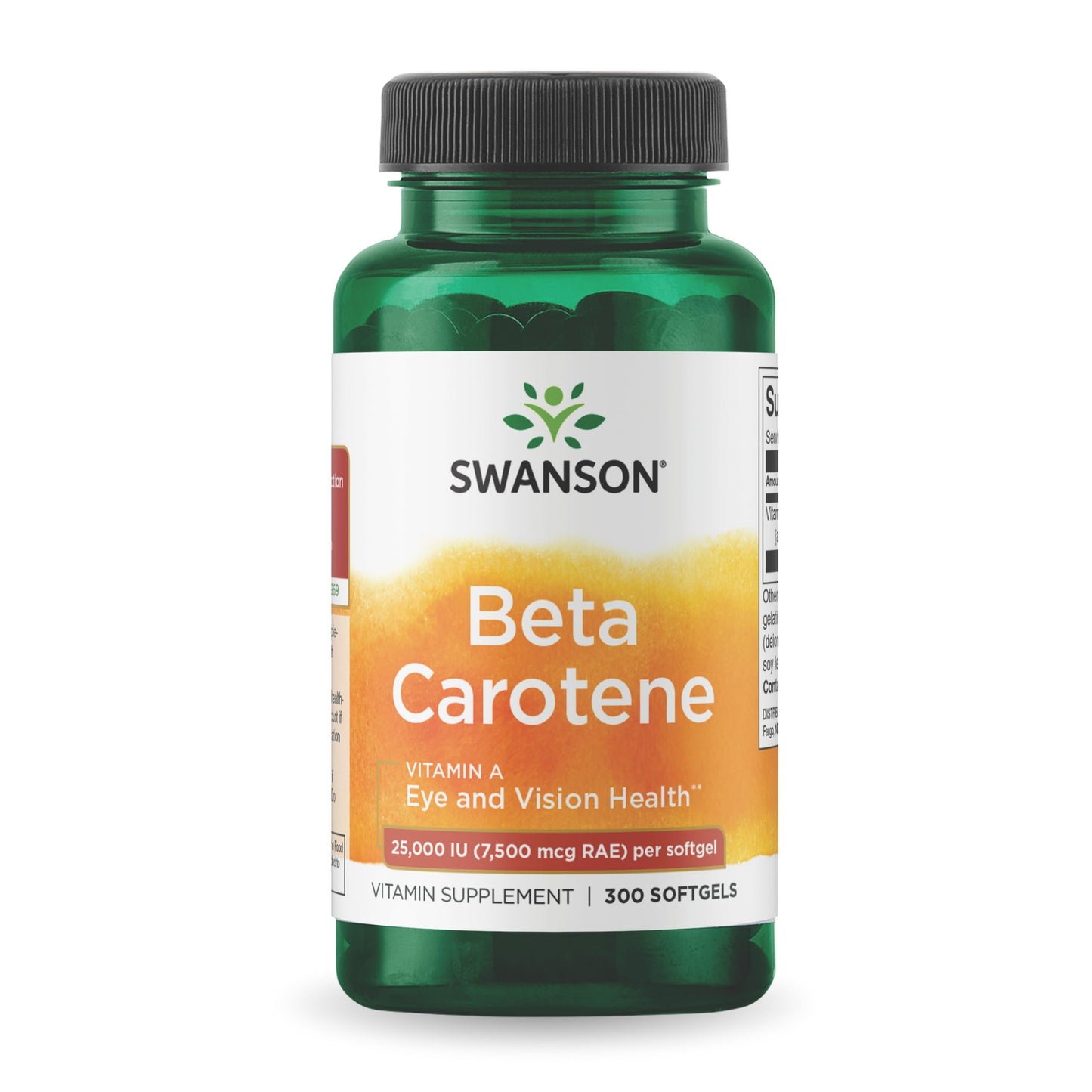Swanson Beta Carotene supplement bottle on a white background