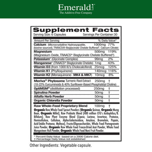 EMERALD LABS Osteo Bone Health - Immune Support & Bone & Joint Supplement with Vitamin D3, K2, Calcium, Magnesium, OptiMSM, Meriva Phytosome & More - 180 Vegetable Capsules EMERALD LABSBuy Supplements Australia