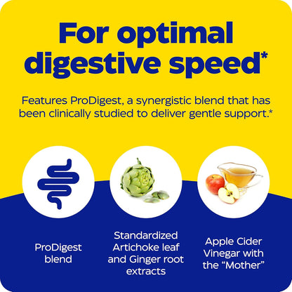 Enzymedica Gut Motility with Apple Cider Vinegar, Artichoke, 30 Caps | Supports digestive movement with ginger and botanical extracts