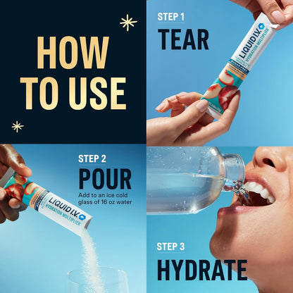 Liquid I.V.® Hydration Multiplier Sugar-Free Sample Pack- Raspberry Melon, Lemon Lime, and White Peach - 4 Pack (12 Sticks)