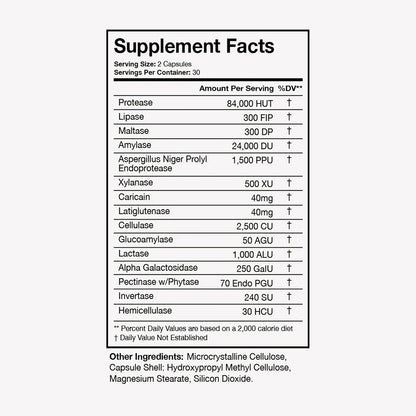 Terra Health Essentials Digestive Catalyst | Reduce IBS | Amylase, Protease & Glucoamylase (1 Bottle, 60 Capsules)