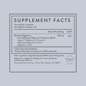 Arrae Magnesium Supplement, Magnesium Glycinate, Citrate & L-threonate, 250 mg, Support Mood, Sleep, Nerves, and Muscles,90 Capsules ArraeBuy Supplements Australia