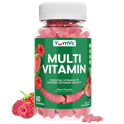 Multivitamin Gummies for Adults, Daily Gummy Vitamin for Women & Men, Immune Support Multivitamin Supplement YUM-V'S