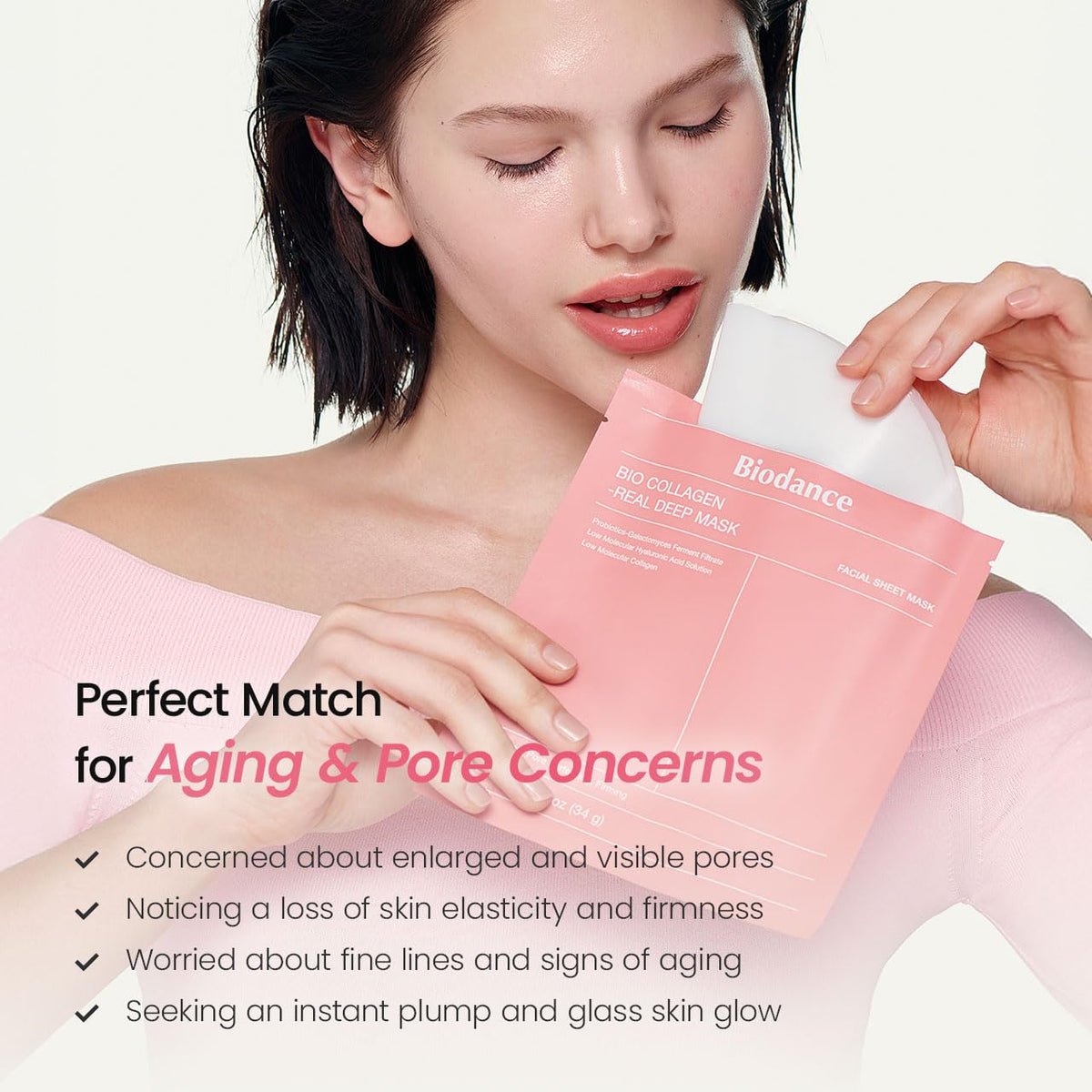 BIODANCE Bio-Collagen Real Deep Mask, Hydrating Overnight Hydrogel Face Mask, Pore Minimizing, Elasticity, Plumping, Travel Essentials & Self Care Gifts for Women, Korean Skin Care | 1.19oz(34g) x 4ea BIODANCEBuy Supplements Australia