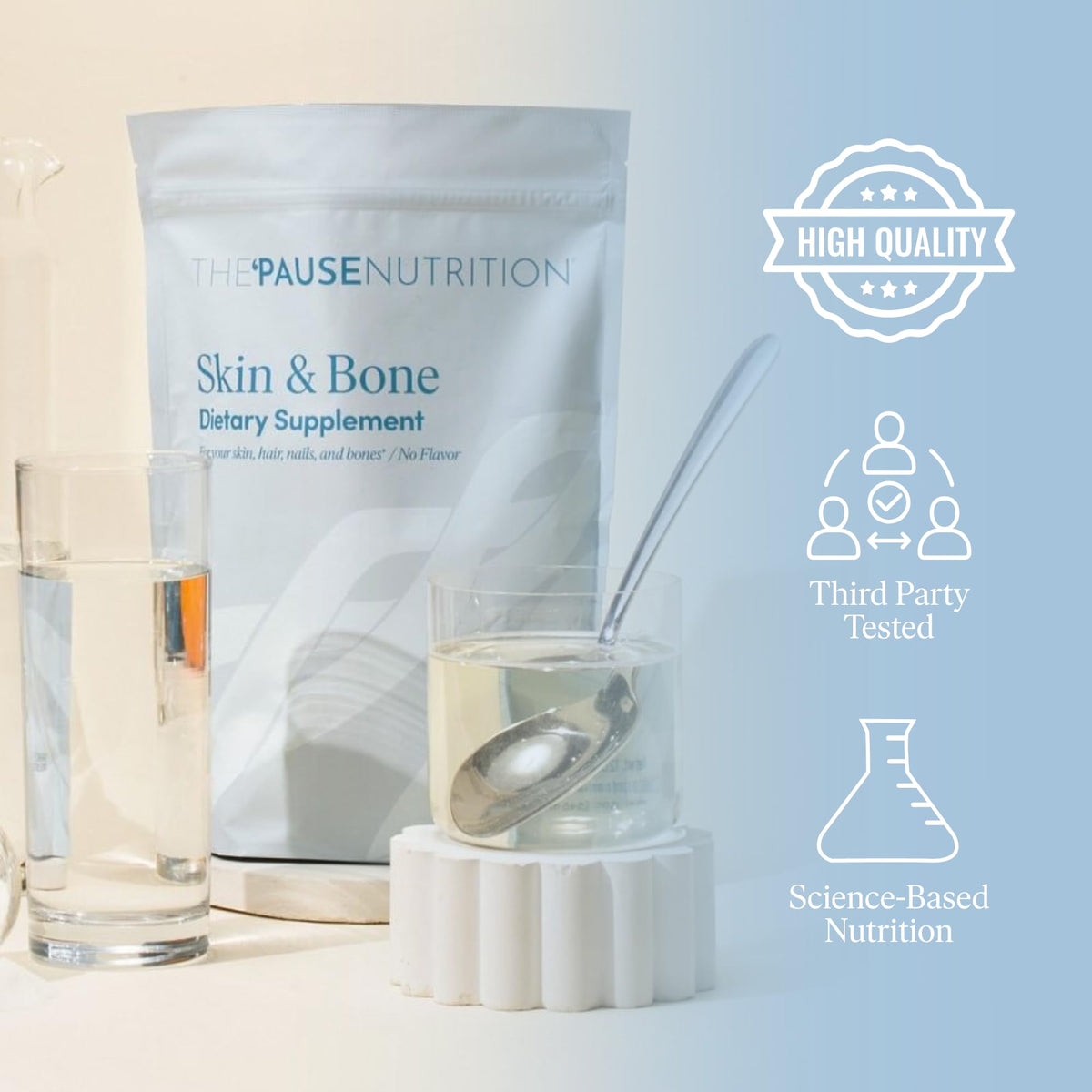 The 'Pause Life Skin & Bone, Verisol & Fortibone Collagen Peptides, Powder Formula with Hyaluronic Acid and Vitamin C, Gluten Free Supplement, Skin, Nails & Hair Support, Unflavored, Easy to Mix 12 OZ The 'Pause Life buy supplements Au