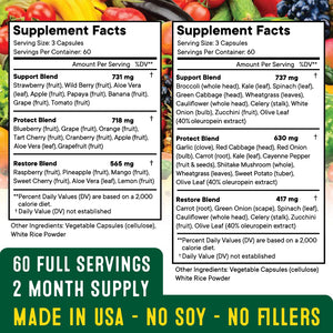 Superfood Fruit and Veggie Supplement - Fruit and Veggie Capsules 100% Whole Super Fruits and Super Vegetables Supplements & Vitamins, with Beta Carotene (720 Count (Pack of 4)) Superfood MDBuy Supplements Australia