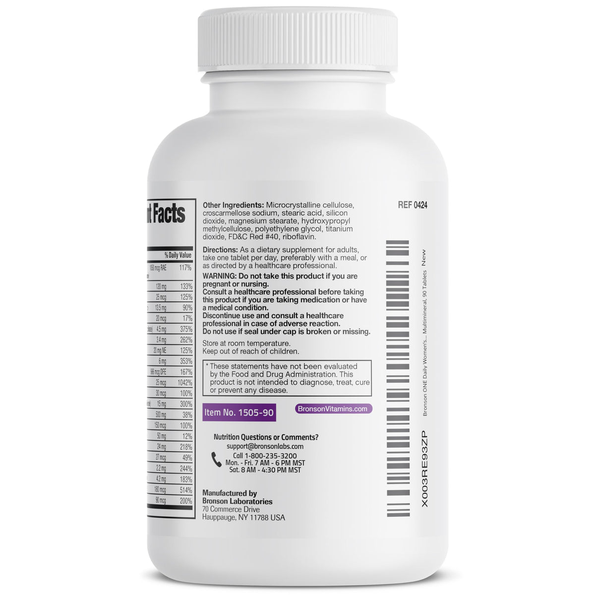 Bronson ONE Daily Women’s 50+ Complete Multivitamin Multimineral, 90 Tablets BronsonBuy Supplements Australia