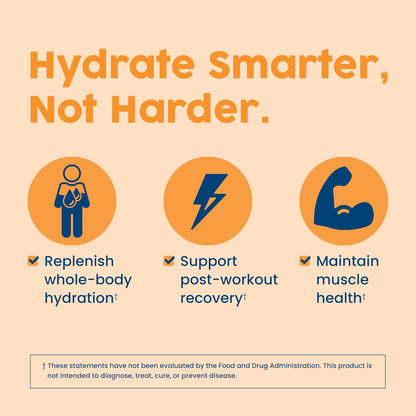 NativePath Hydrate Electrolyte Stick Packs, Tangerine, 30 Count | Single-Serve Sticks, 14 Vitamins & Minerals, 9 Aminos & 2000mg BCAAs, Zero Sugar, Hydration, Keto