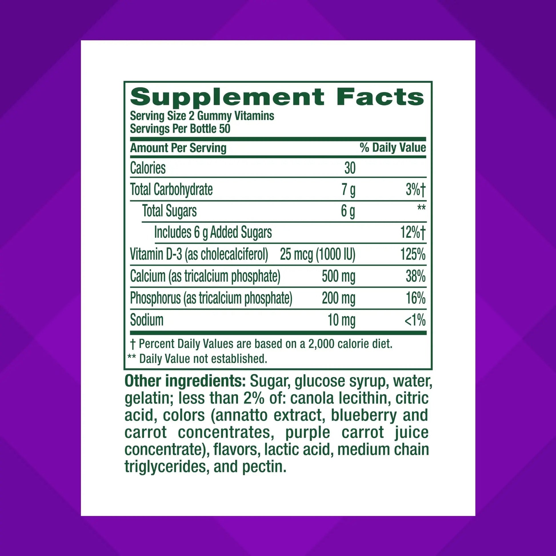 vitafusion Chewable Calcium Gummy Vitamins for Bone and Teeth Support, Calcium Gummies, Fruit and Cream Flavor, 100 Count, 50 Day Supply Vitafusion