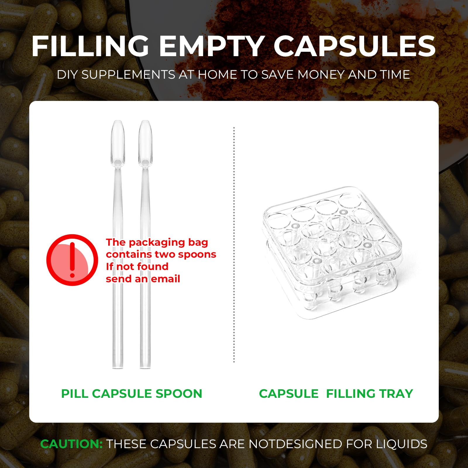 Angtai JN Vegan Empty Pill Capsules Size 2 Plant Based Clear (100 Count) Gluten Free, Non-GMO, Halal Certified Caps Filling Kit with 2 Spoons for Vegetarian DIY Your Own Supplements Angtai JNBuy Supplements Australia