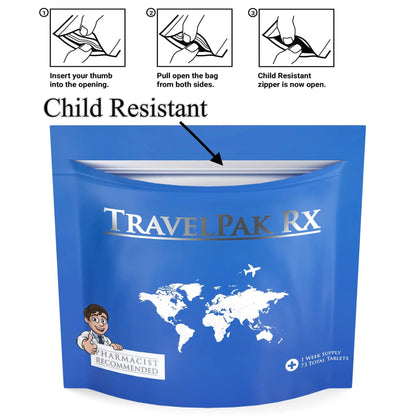 TravelPakRx Travel Essentials Medicine Kit - TSA-Approved Over-The-Counter Individual Medicine Packets, for Travel, Cruises, Camping, Created by Pharmacist TravelPakRxBuy Supplements Australia